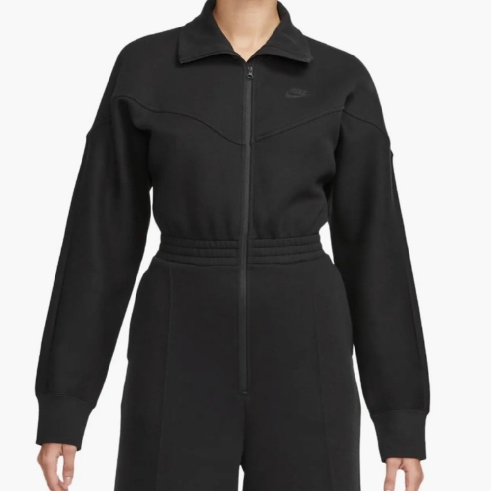 Nike Tech Black Full-Zip Jumpsuit